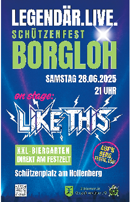 Das Festhighlight am Samstagabend in Borgloh: Ab 21 Uhr spielt die Band„Like this“ für alle Tanzund Party-Begeisterte auf. Foto: Schutzenverein Borgloh
