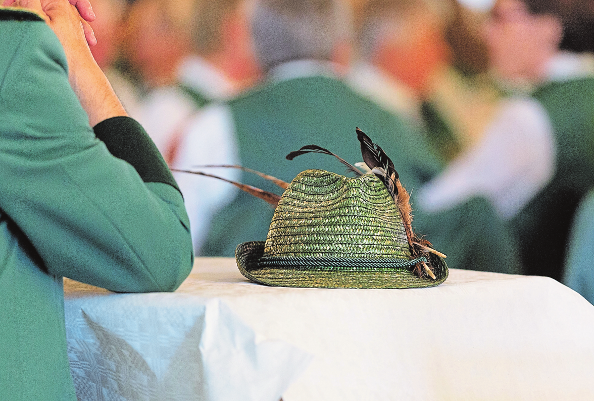 Der grüne Strohhut ist ein Erkennungszeichen der Bohm-terheider Schützen. Foto: Stefan Gelhot/Archiv
