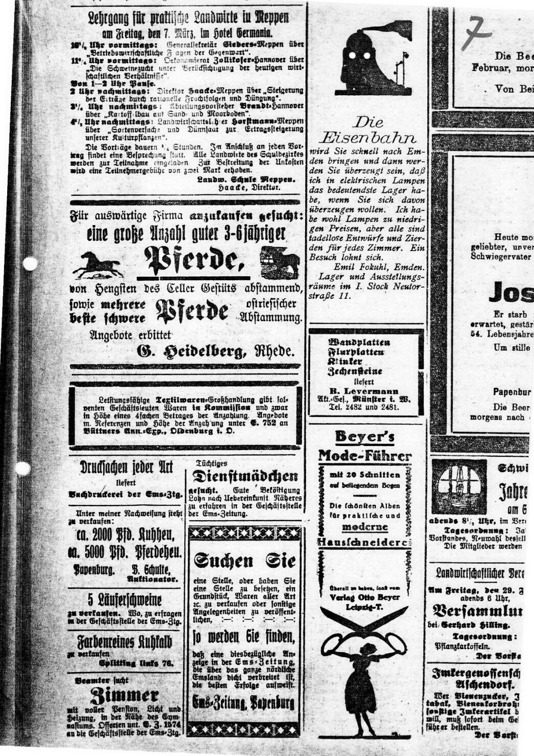 Zeitungsausschnitten aus den Jahren 1924 und 1937