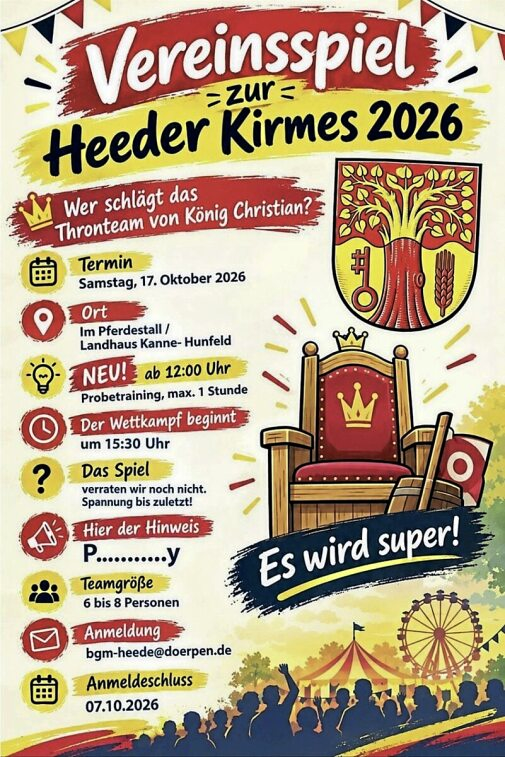 Infos zum Vereinsspiel. Foto: KI