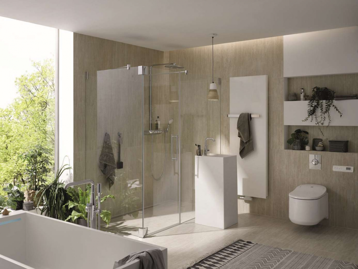 Die Duschkabine „Pasa“ fügt sich hier optisch perfekt in das Gesamtbild des Badezimmers ein. Bild: Kermi Duschdesign GmbH/akz-o