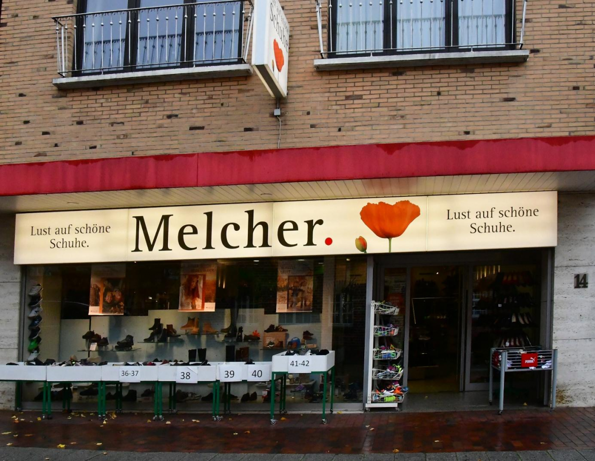 Das Schuhhaus Melcher mit der heutigen Ansicht. Foto: Peter Kratzmann/Foto-FilmReport