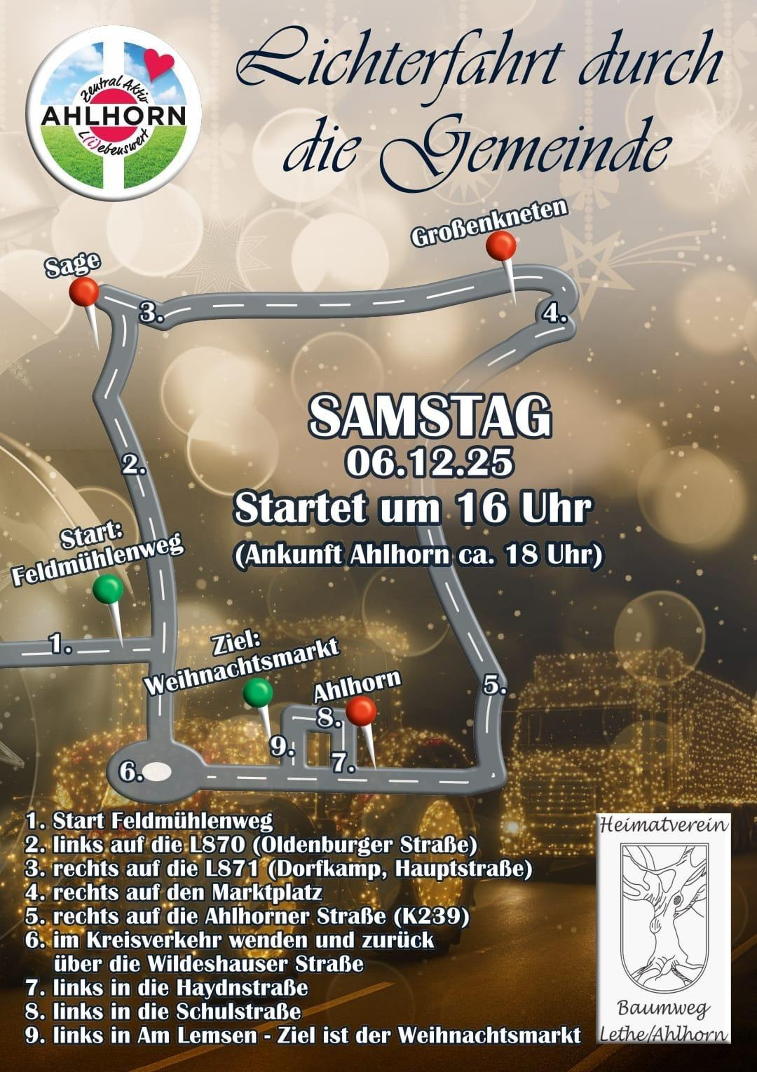 Eine Lichterfahrt veranstaltet erstmals der Heimatverein Baumweg-Lethe am Nikolaustag. BILD: Peter Kratzmann