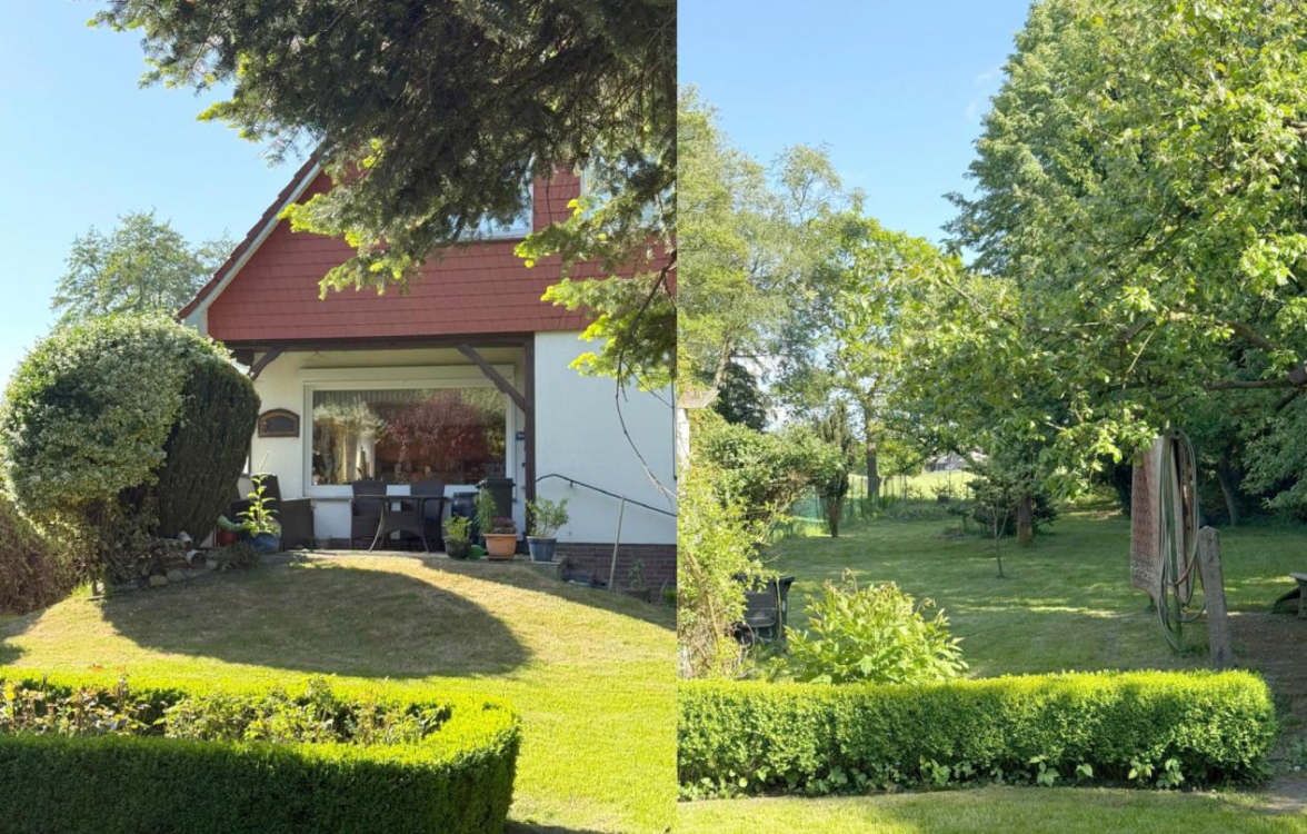 Aktuell im Verkauf: Gepflegtes Anwesen mit Einfamilienhaus am Rand des Naturschutzgebietes in OL-Eversten mit einer Grundstücksfläche von circa 1411 Quadratmetern. Bild: Diesner Immobilien