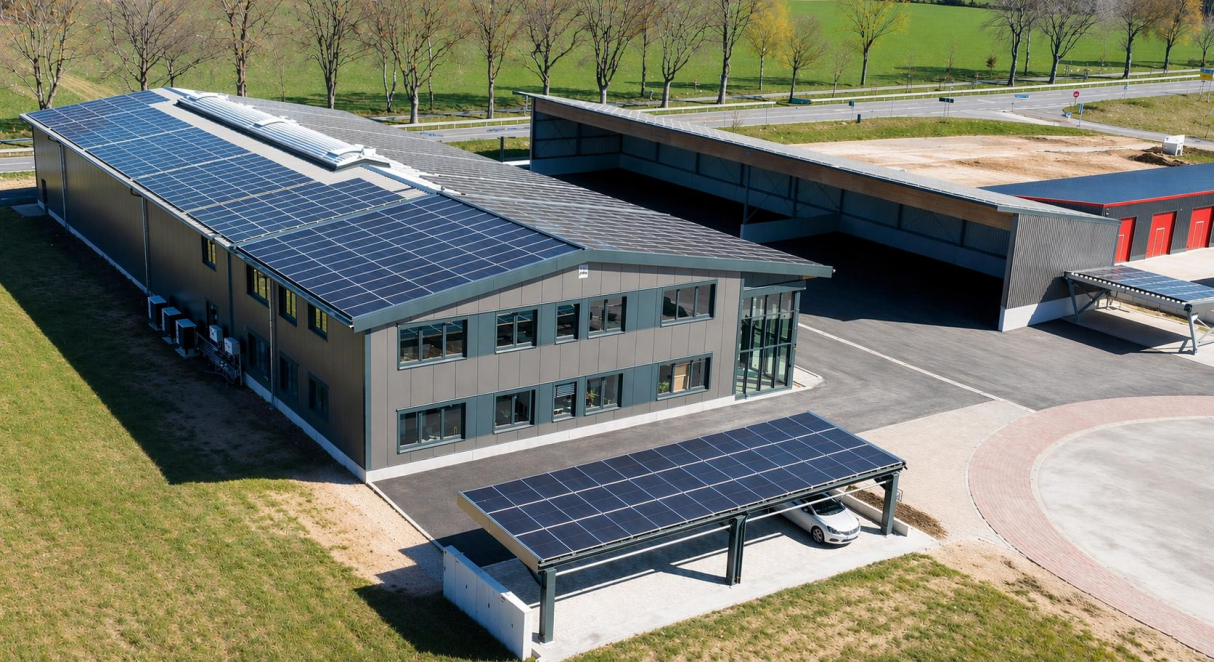 Auf 5000 Quadratmetern ist die neue Hörmann Niederlassung Nord-West im Gewerbepark Nord-West in der Gemeinde Dötlingen nahe der A1 entstanden. Foto: Hörmann