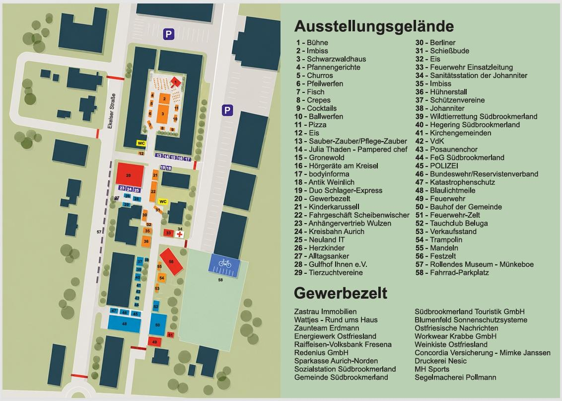 Das Festgelände umfasst den Marktplatz, die Marktstraße, angrenzende Flächen sowie auch eine Teilstrecke der Ekelser Straße. GRAFIK: KMS Intermedia