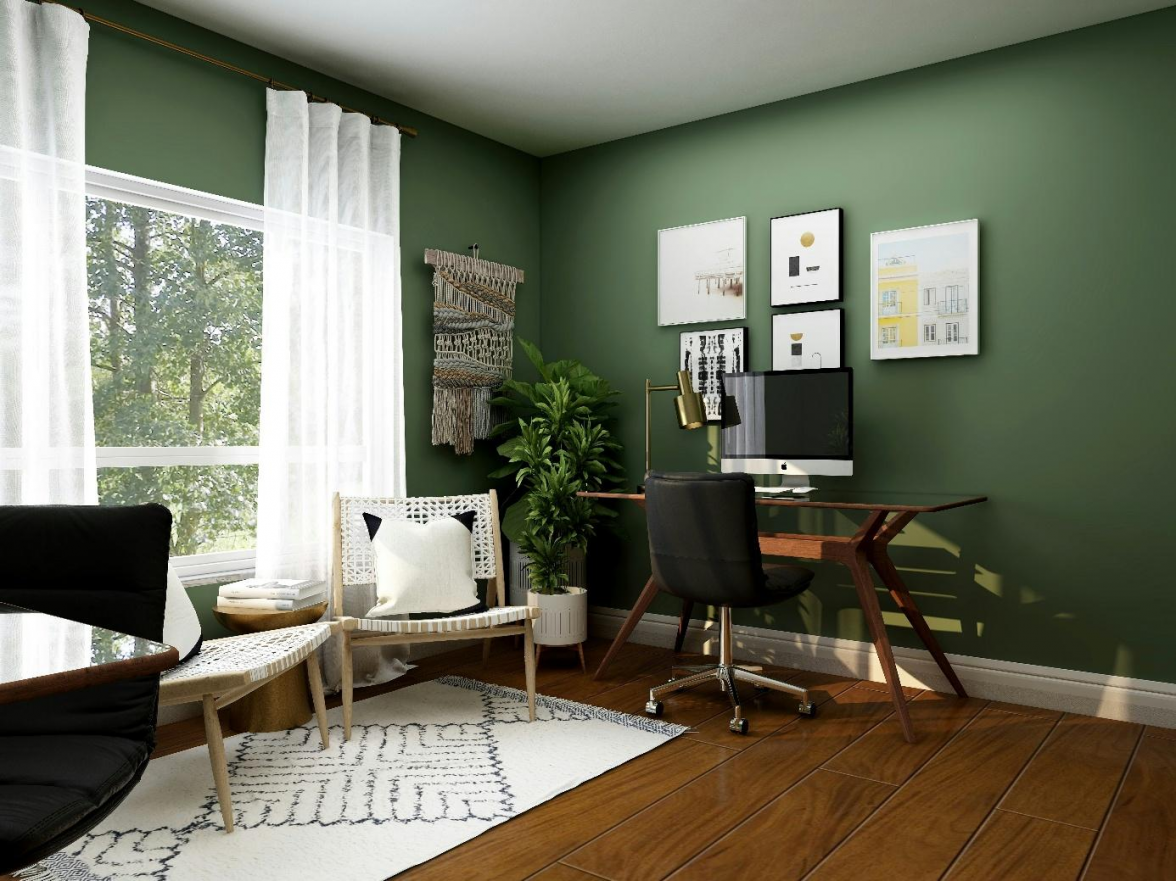Harmonisch eingebettet: Der Homeofficeplatz fügt sich optisch nahtlos ins Wohnzimmer ein und verbindet Arbeiten mit Wohlfühlatmosphäre. BILD: Catherina Schurmann/Unsplash