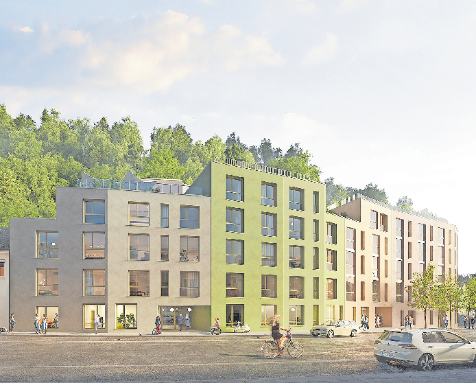 DAS KUPFERECK IN LANDSHUT IST DIREKT AM NATURSCHUTZGEBIET UND DOCH NAHE DER ALTSTADT GELEGEN. VISUALISIERUNGEN/FOTOS: ECKPFEILER IMMOBILIEN GRUPPE GMBH
