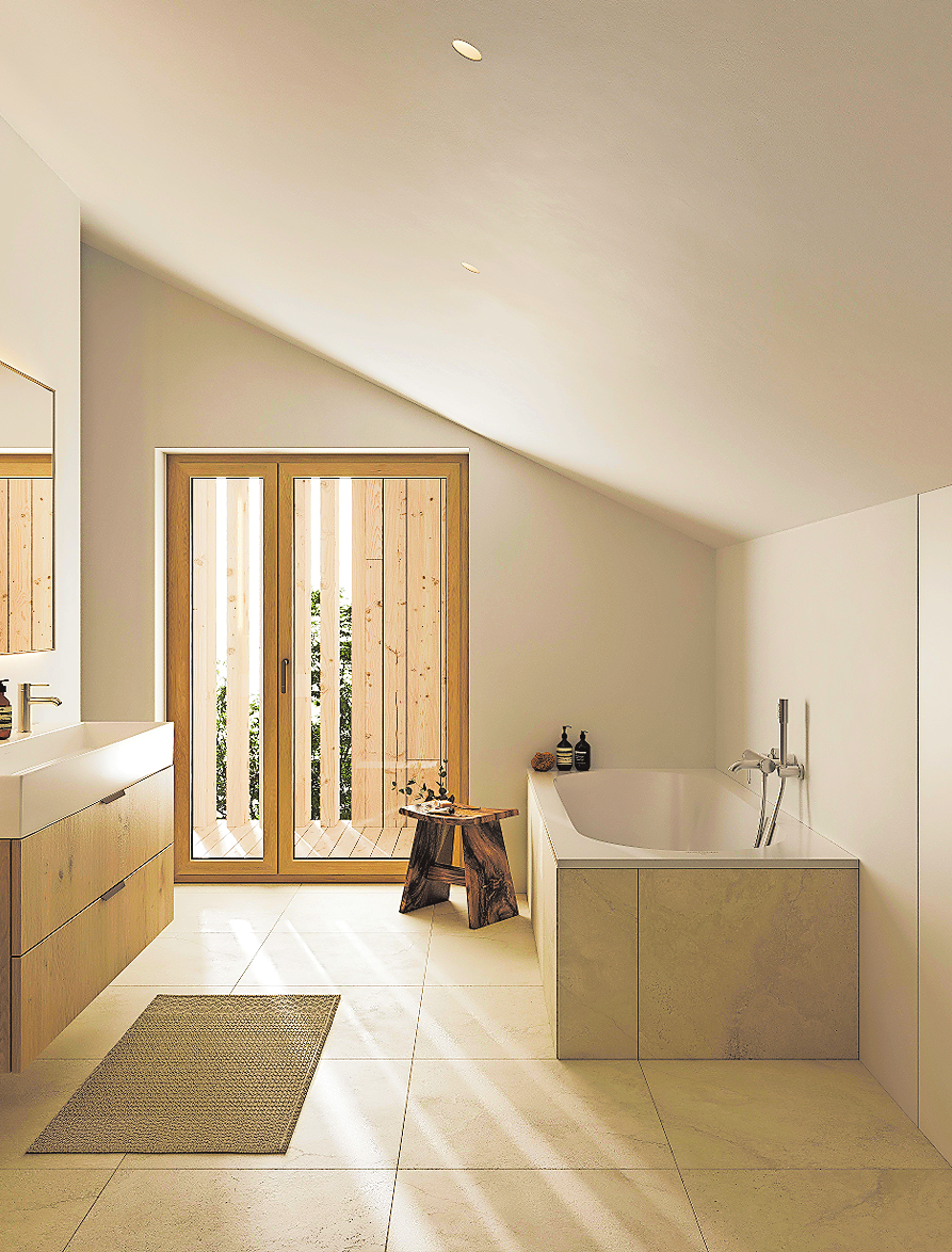 DIE RÄUME SIND GÜNSTIG GESCHNITTEN, GROSSFLÄCHIG BELICHTET, HELL UND HOCHWERTIG AUSGESTATTET. TROTZ TRADIERTEN BAUTYPS WIRKT DIE ARCHITEKTUR DAHER MODERN UND WIRD DEN HEUTIGEN BEDÜRFNISSEN ABSOLUT GERECHT.
