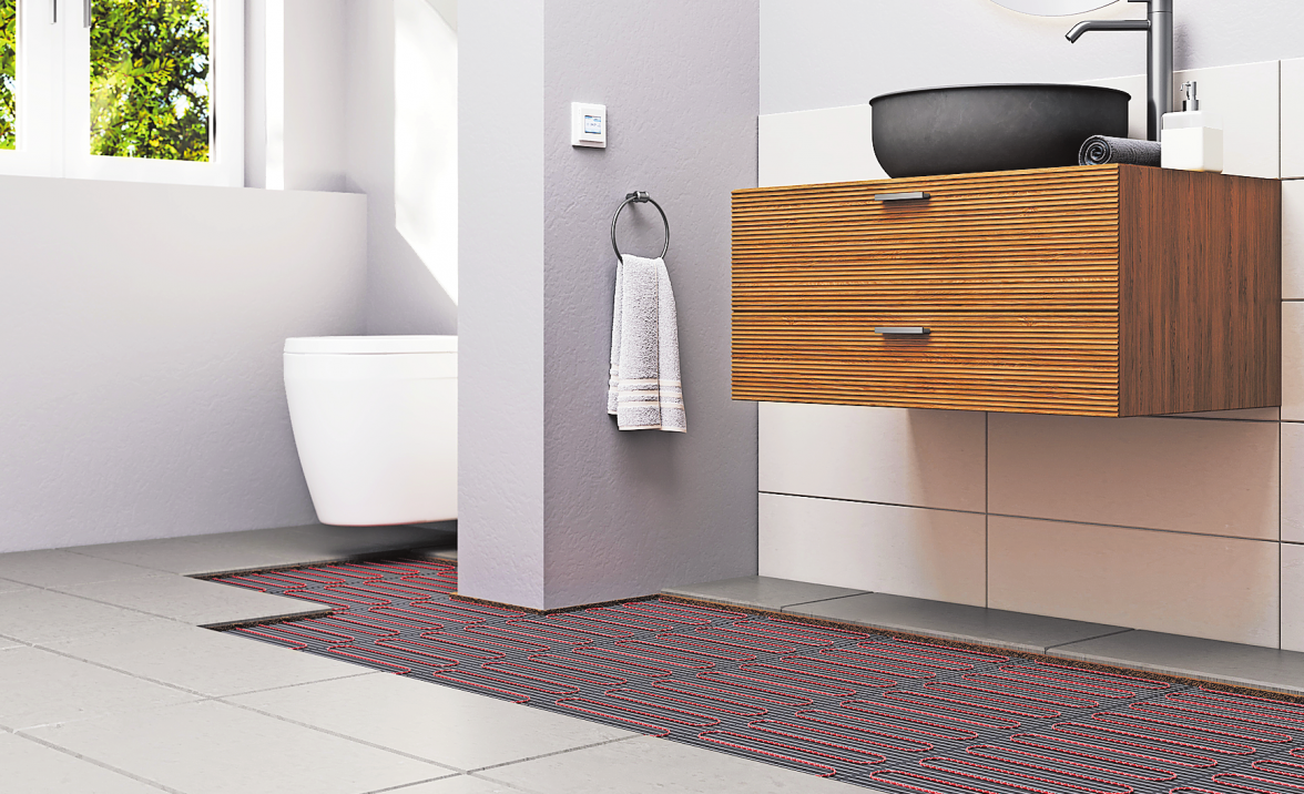 DIE VERLEGUNG DER ELEKTRO-ELEMENTE LÄSST SICH AUCH AUF TEILBEREICHE IM RAUM BESCHRÄNKEN FOTO: STIEBEL ELTRON