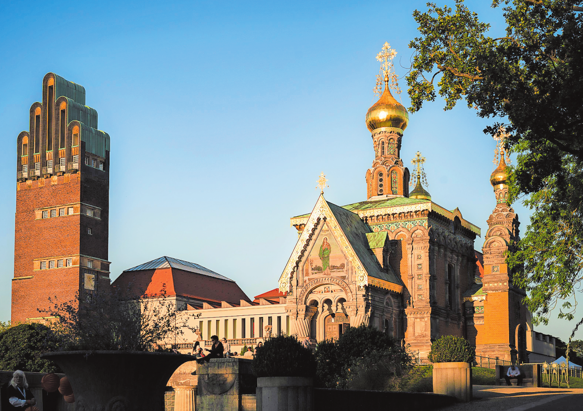 EINST KÜNSTLERKOLONIE, HEUTE UNESCOWELTKULTURERBE UND STANDORT DER DIESJÄHRIGEN WDCKAMPAGNE: DAS ENSEMBLE MATHILDENHÖHE IN DARMSTADT. FOTO: SINAH OSNER