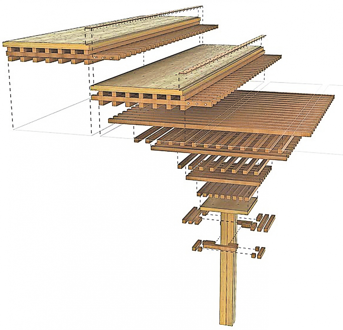 DAS ARCHITEKTURBÜRO ACME ENTWICKELTE FÜR REWE EIN MODULARES SYSTEM, DAS VOR ALLEM AUS STÜTZEN BESTEHT, DIE WIDERVERWENDBAR UND RECYCELBAR SIND.