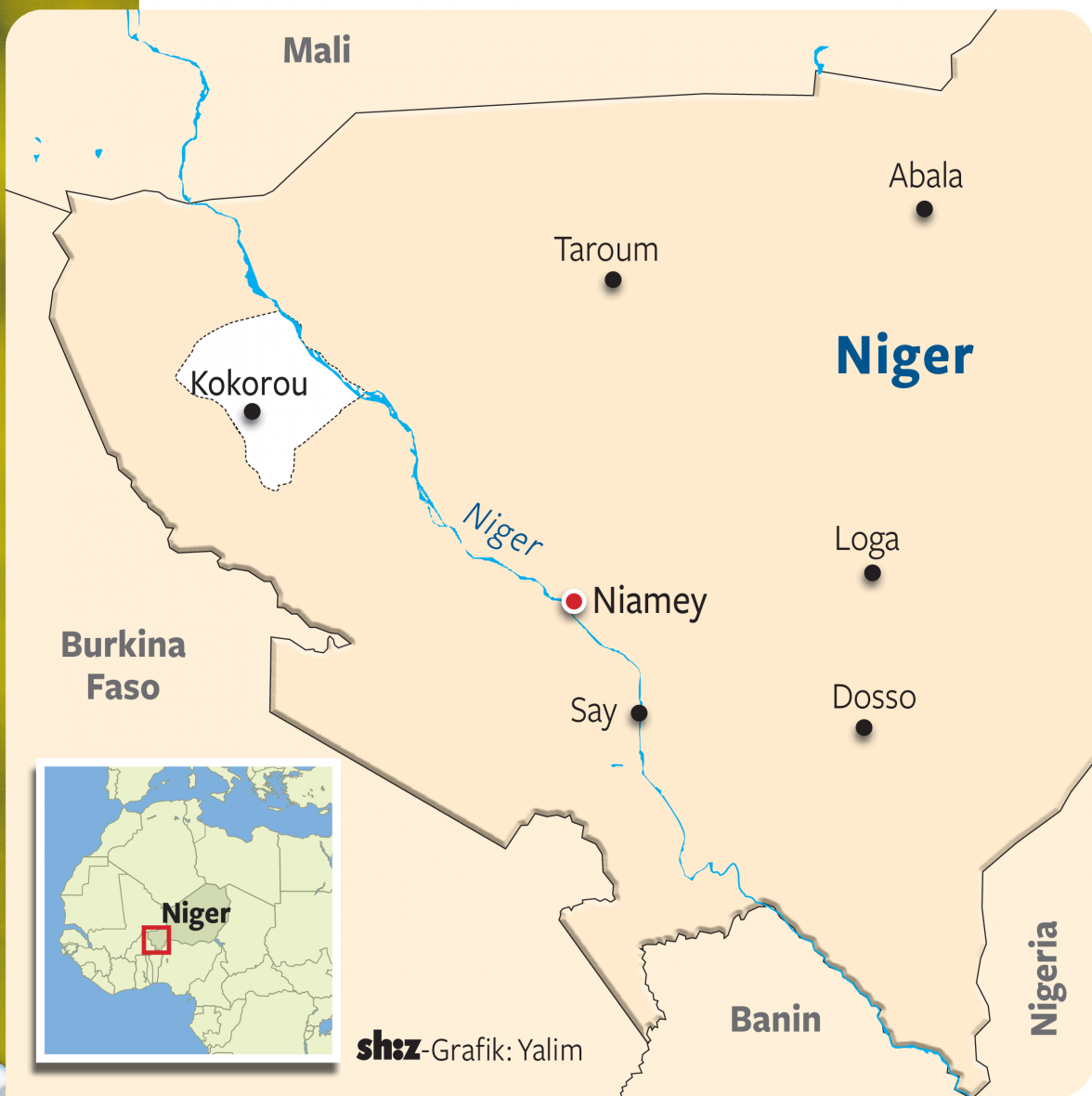 Die Region Kokorou liegt nordwestlich der Hauptstadt Niamey.