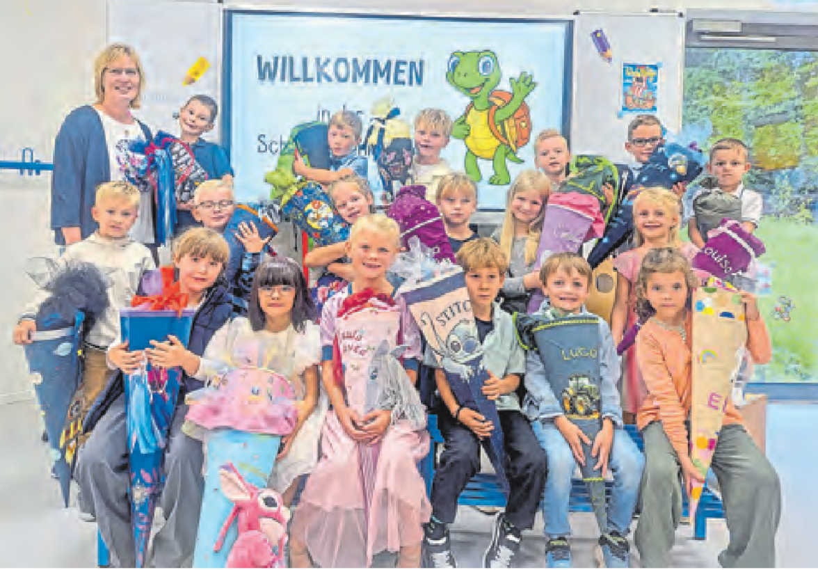 Die Klasse 1a der Grundschule Hamberge mit ihrer Lehrerin Silke Große Banholt Foto: Grundschule Hamberge/hfr 