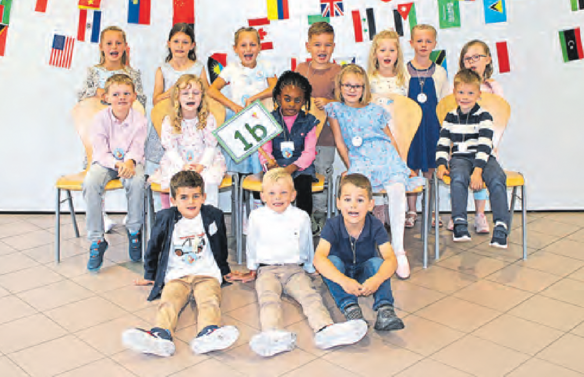 Die Klasse 1b, nicht auf dem Bild ist Klassenlehrerin Julia Anderson.