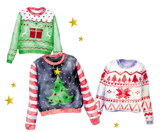 Kitschige Weihnachtsoutfits