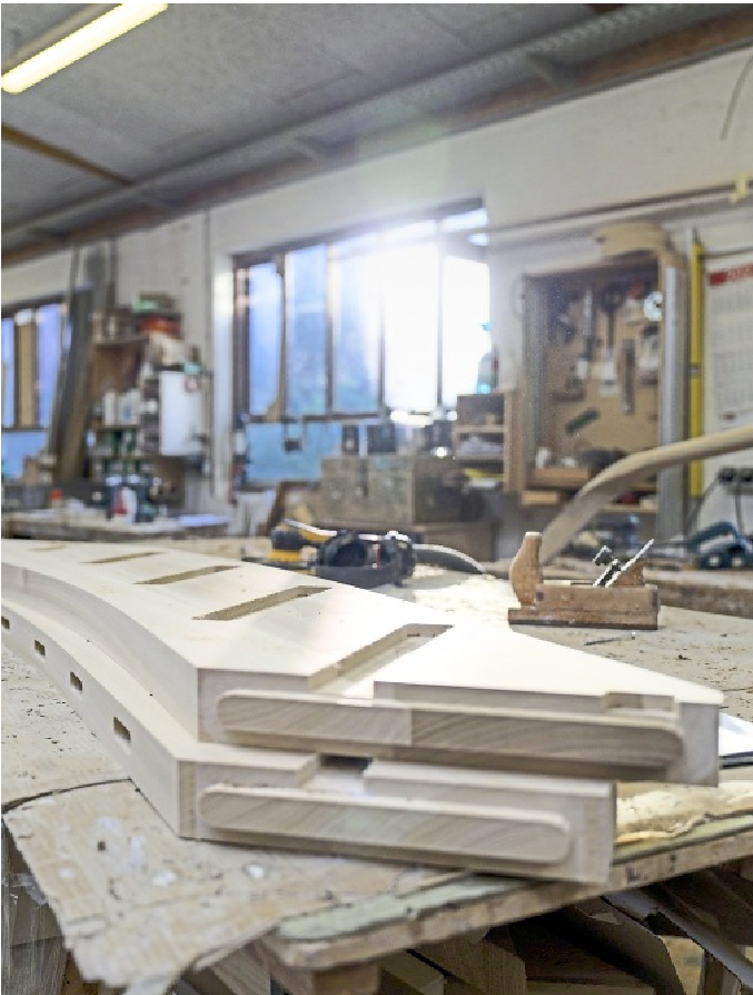 Hier entsteht in der Rücker-Werkstatt eine Treppenwange. Foto: privat