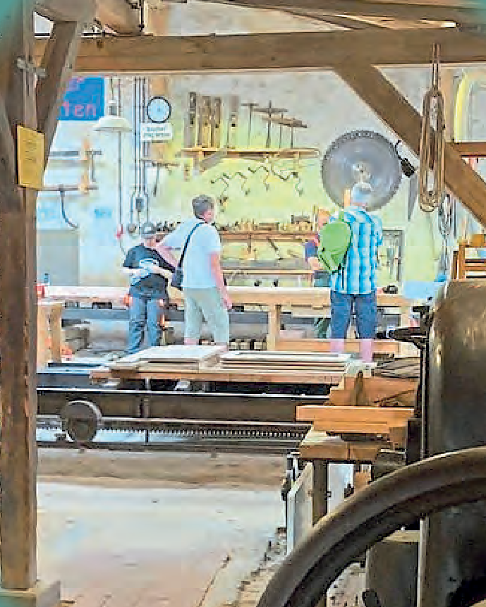 Im historischen Sägewerk in Kappeln begegnen sich Vergangenheit und Gegenwart.