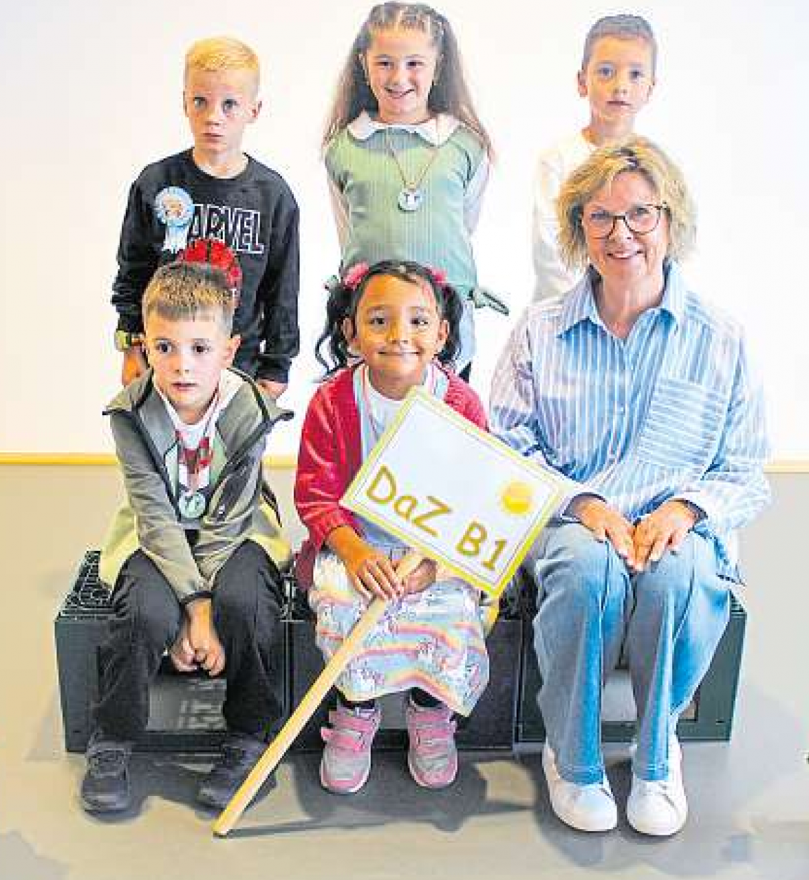 Klasse DaZ B1 mit DaZ-B1 mit Klassenlehrerin Konny Brandt.