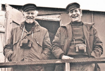 Hans Carstensen (links) und Willi Hansen 1977 auf der Hallig Norderoog. Foto: Thomas Steensen