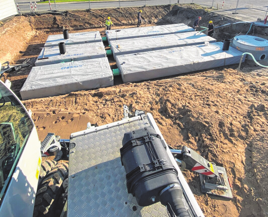 Regenwassermanagement: Zwischenspeicher für Regenwasser.