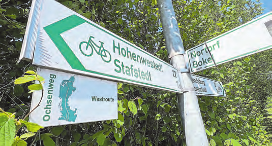 Südlich von Jevenstedt teilt sich der Ochsenweg in eine westliche und östliche Route.