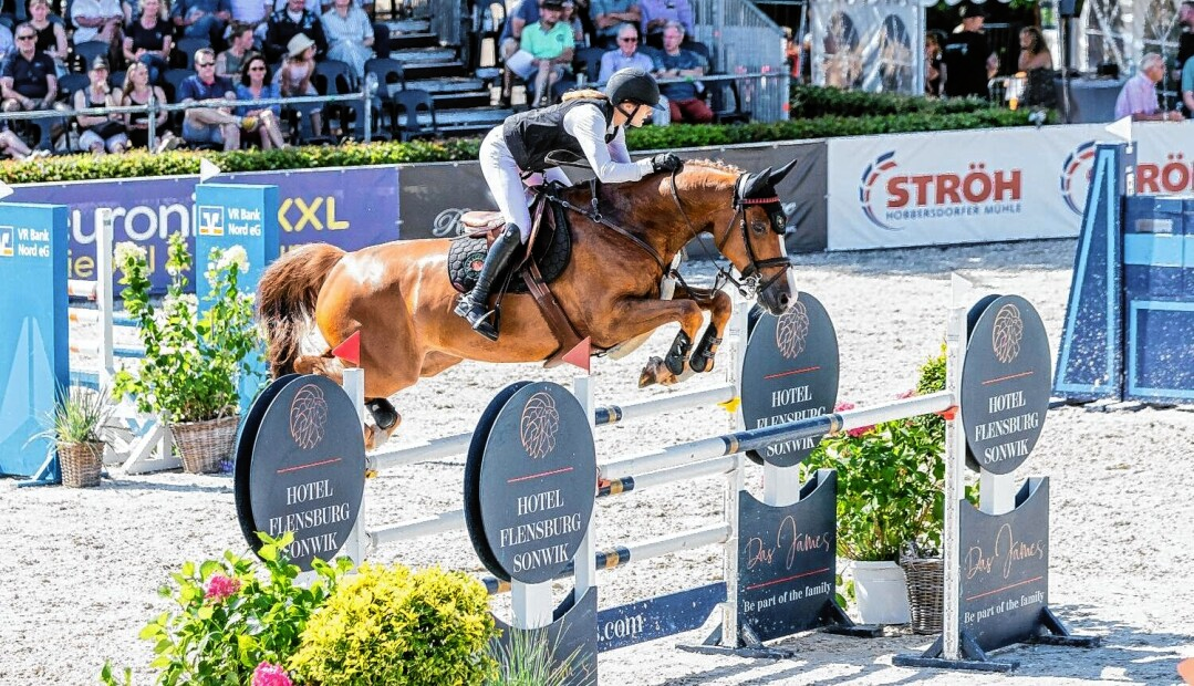 Linn Hamann mit Cool Fox im S** -Springen über 1,45 m am Samstag.