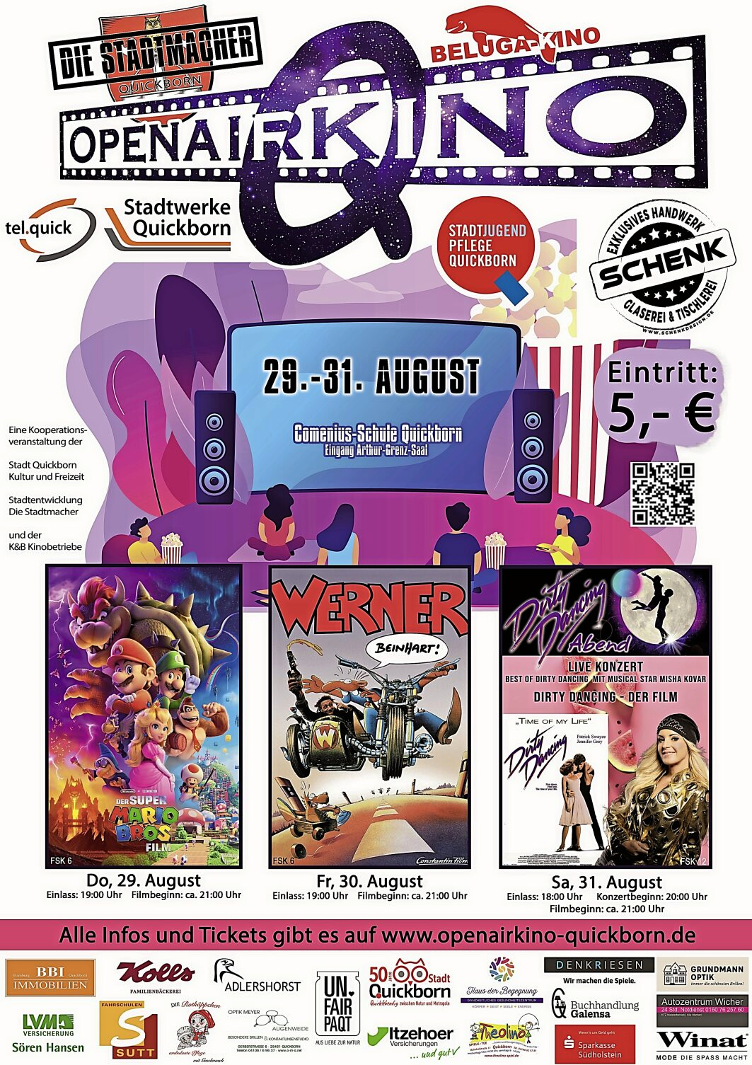 Das Plakat zum Quickborner Open-Air-Kino. Foto: Stadt Quickborn/hfr