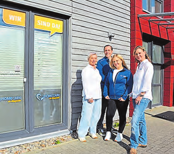 Das Team von HOMECARE - die Alltagshelfer: Carola Ballschmidt, Nils Laß, Anja Rebmann, Kathrin Kruse. FOTO: HOMECARE – DIE ALLTAGSHELFER