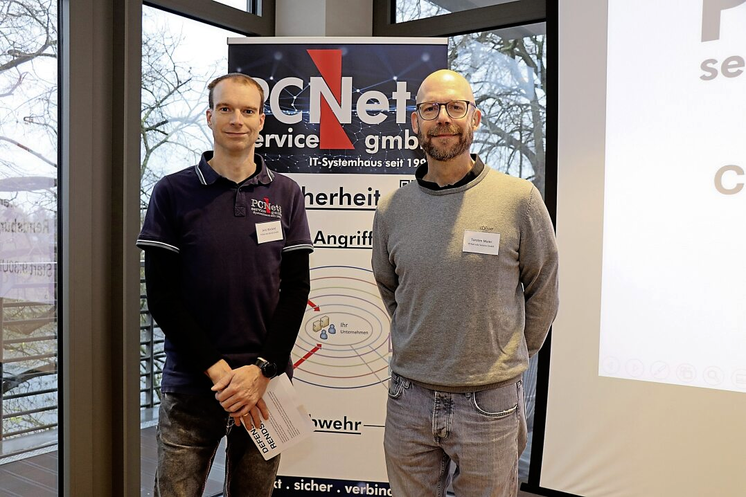 Die Geschäftsführer von PCNet, Jens Wieland (li.) und Torsten Maier, waren sehr zufrieden mit der Veranstaltung.