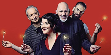 „Home for Christmas“: Die Blues-Musiker Georg Schroeter und Marc Breitfelder, die Soulsängerin MayaMo und der Keyboarder Markus Schröder kommen in die Nicolaikirche. Foto: Home for Christmas