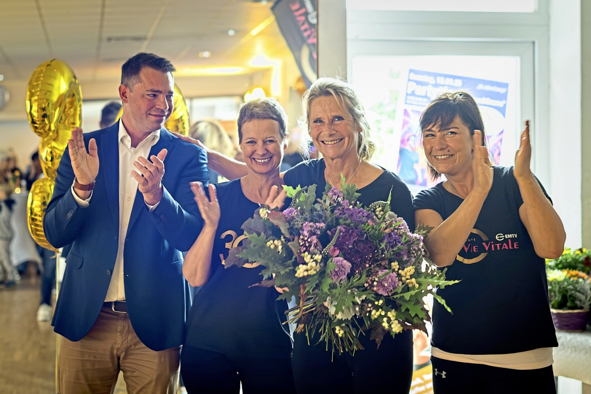 Arne Hirsch (von links), Andrea Maik, Barbara Hofmann und Daniela Memmi beim Empfang.