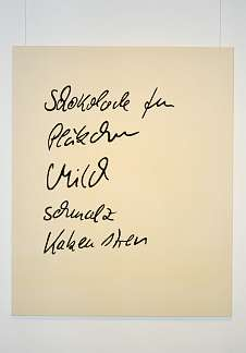 Ein Einkaufszettel? Ja, aber als großformatige Kunst.