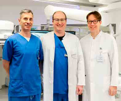 PD Dr. med. Matthias Lutz, Chefarzt Innere Medizin/Radiologie (Mitte), mit Dr. med. Rilling, Oberarzt (li.), und Sebastian Rehse, Ltd. Oberarzt Innere Medizin (re.)