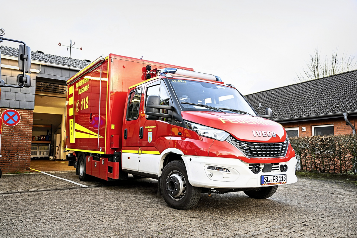 So sieht ein Gerätewagen Logistik aus - hier das Fahrzeug der Feuerwehr Busdorf im Kreis Schleswig-Flensburg. Foto: Benjamin Nolte