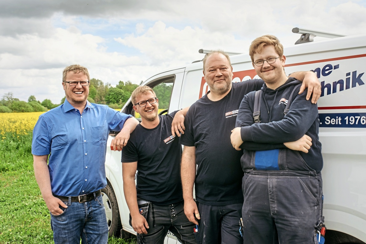 Das Elektriker-Quartett (v.l.): Christian Schmidt, Michael Krause, Michael Clausen und Bengt Marten Brodersen.