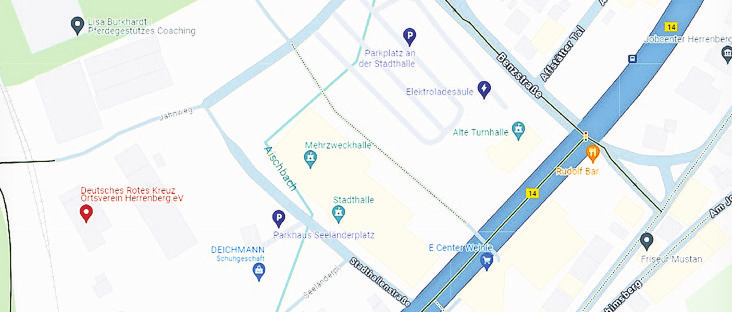 WEG ZUR STADTHALLE HERRENBERG Karte: Google Maps