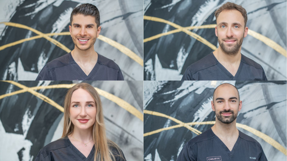 Das Ärzteteam von Caelistic im Uhrzeigersinn: Dr. Josef Bergmann, Giulio Mandola, Nadezhda Kozolova und Daniel Zarafat.