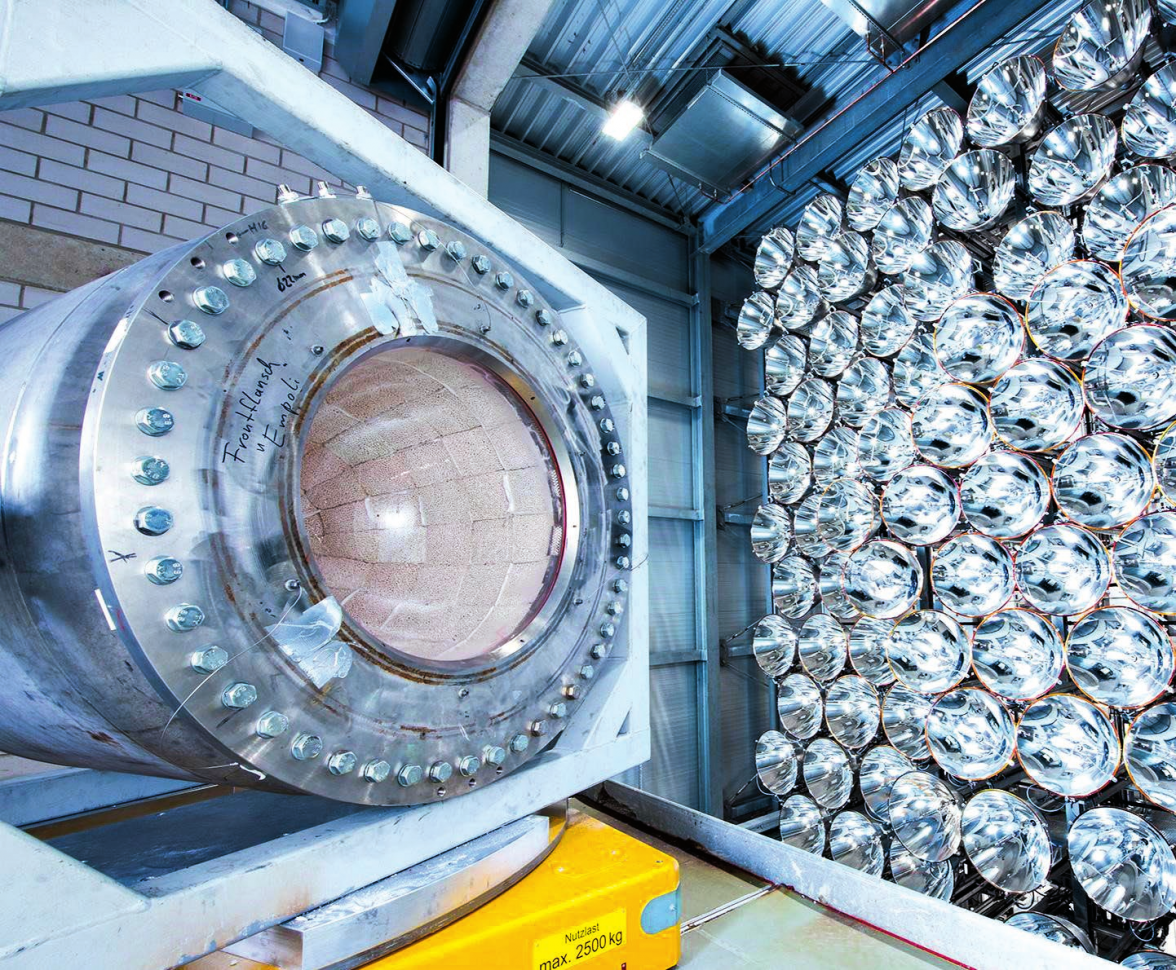2500 Dieser solarthermische Reaktor in Jülich nutzt die Energie von Sonnenstrahlung, um Wasserstoff zu erzeugen. Foto: DLR