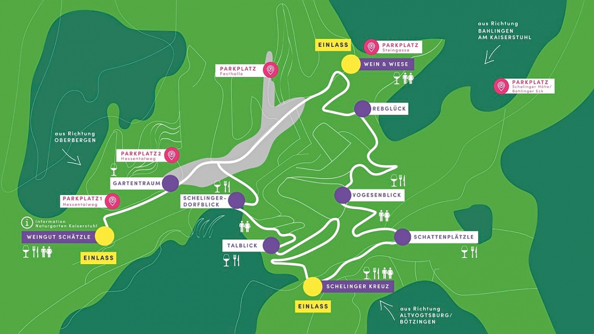 Rund fünf Kilometer führt die Burgundertour durch die Weinlagen rund um das Winzerdorf Schelingen.