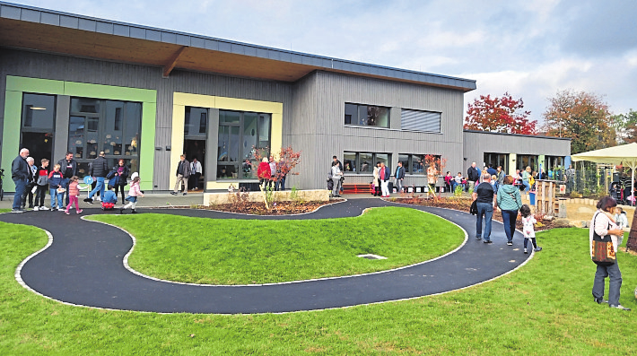 Kindertraum: die Außenanlage der Kita,,Wirbelwind", die neue bauliche und gestalterische Maßstäbe setzt.
