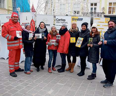 ,,Freiwilligen-Markt" in der St. Pöltner Innenstadt. Foto: Birgit Hinterhofer/Emmaus