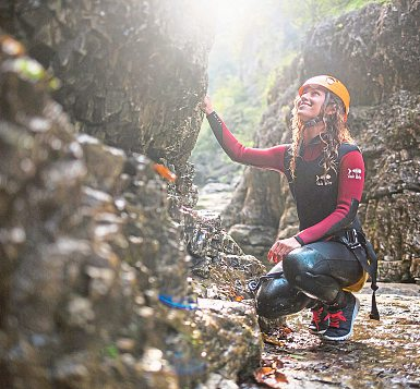 Canyoning in den zerklüfteten Schluchten des Salzburger Landes sorgt für den richtigen Adrenalinkick im Sommer. Foto: Salzburger Land Tourismus/Michael Groessinger