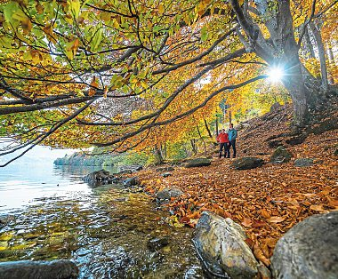 Aussicht zum Durchatmen: Der „Sternenbalkon“ hoch über dem Millstätter See verbindet Wanderlust mit Weitblick - ideal für goldene Herbsttage. Foto: Gert Perauer/MBN Tourismus
