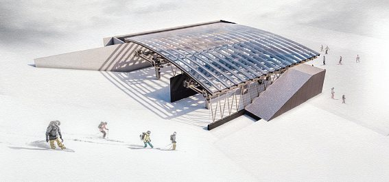 Rendering der Talstation Silberbrünnl im Ötztal. Foto: obermoser+partner