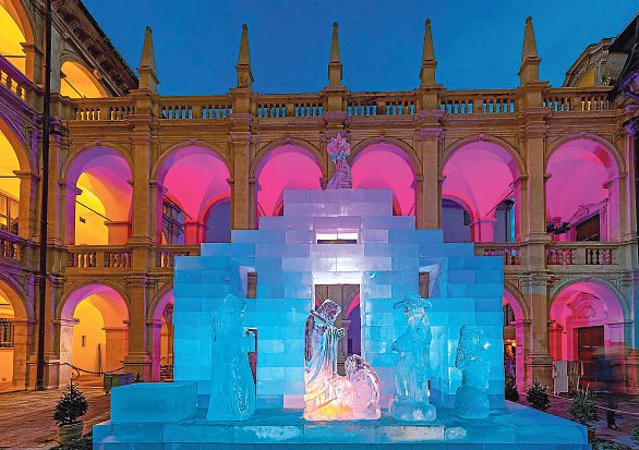 Die Eiskrippe im Landhaushof. Foto: Graz Tourismus - Harry Schiffer 