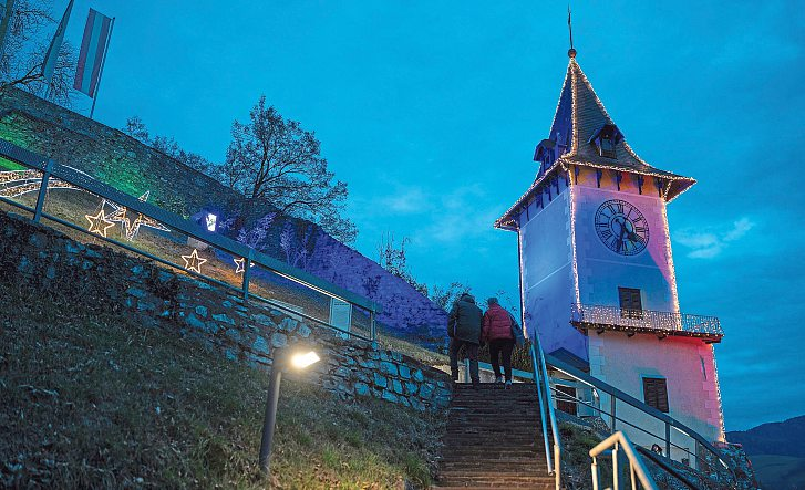 Weihnacht am Brucker Schlossberg. Foto: Ekatarina Paller
