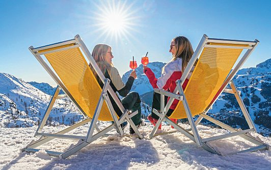 Südliches Lebensgefühl inmitten der Winterlandschaft. Foto: Nassfeld