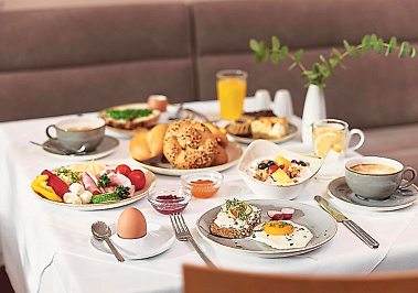 So startet der Tag genussvoll: Frühstück im Vitalhotel der Parktherme Bad Radkersburg. Foto: Vitalhotel der Parktherme/B. Majcan