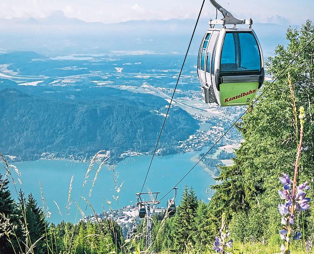 Die Kanzelbahn bringt Gäste direkt vom Ossiacher See hinauf auf die Gerlitzen Alpe.  <span id="izca3u">Foto: MICHAEL STABENTHEINER </span>